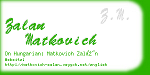 zalan matkovich business card